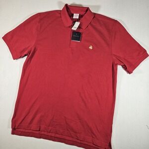 Brooks Brothers Polo Shirt Men's XL Performance Red With Gold Logo
